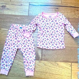 Sold!!! Janie and jack cotton sleep PJs, floral-pink with red roses, size 18-24M
